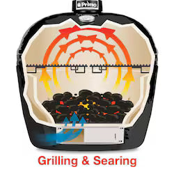 Primo Oval Junior Ceramic Kamado Grill Charcoal All-In-One