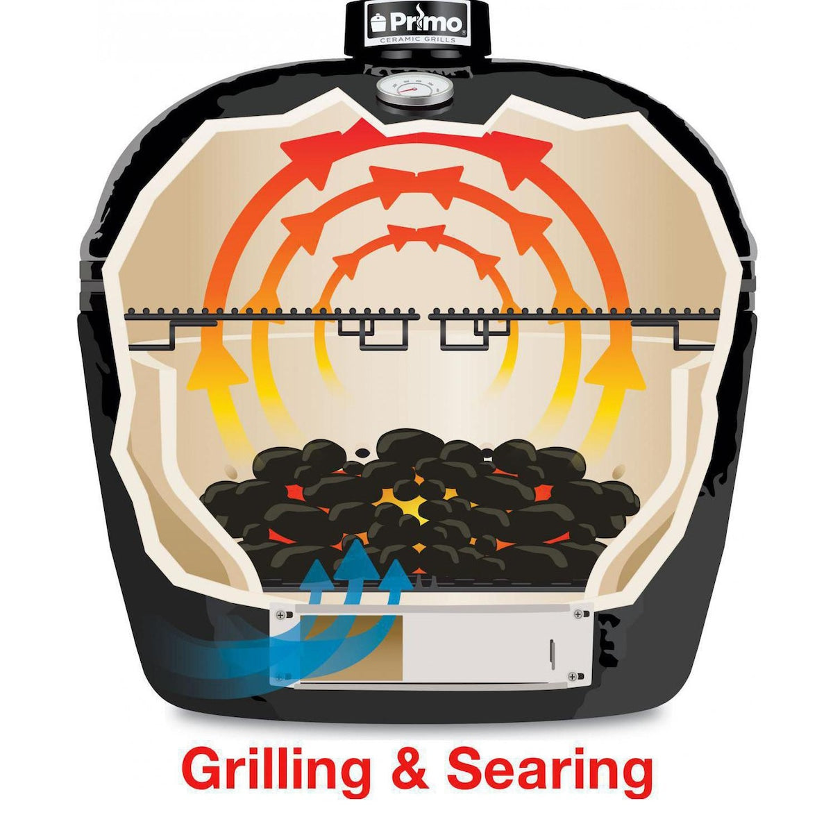 Primo Oval Junior Ceramic Kamado Charcoal Grill