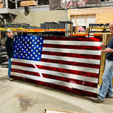 Steal Hand Marbled Patina Flag