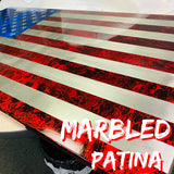 Steal Hand Marbled Patina Flag