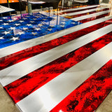 Steal Hand Marbled Patina Flag