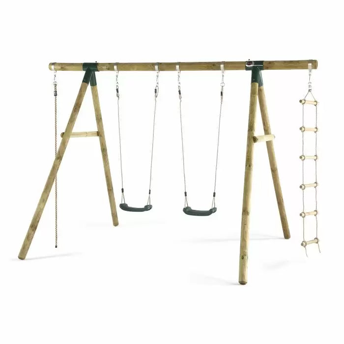 Plum Gibbon Wooden Double Swing Set