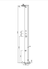 85" Rainfall Outdoor Solar Shower – Stainless Steel Body with 4.5-Gallon Heated Tank