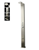 85" Rainfall Outdoor Solar Shower – Stainless Steel Body with 4.5-Gallon Heated Tank